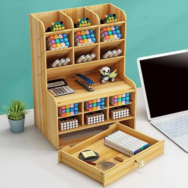 Премиум Дървен Органайзер – 17 отделения за съхранение, лесен монтаж и модерен дизайн!